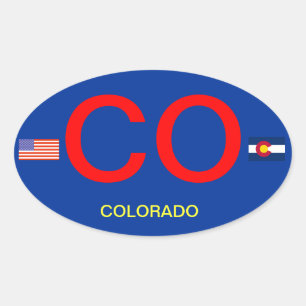 Colorado* Oval Autoaufkleber im Euro-Stil Ovaler Aufkleber