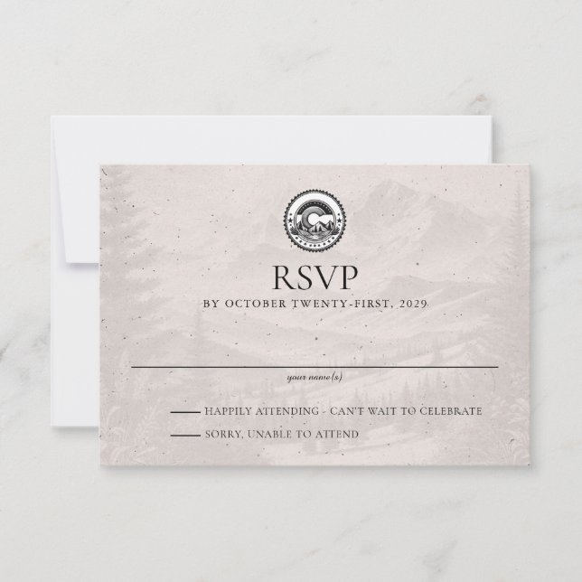 Colorado Passport Wedding RSVP Card (Vorderseite)