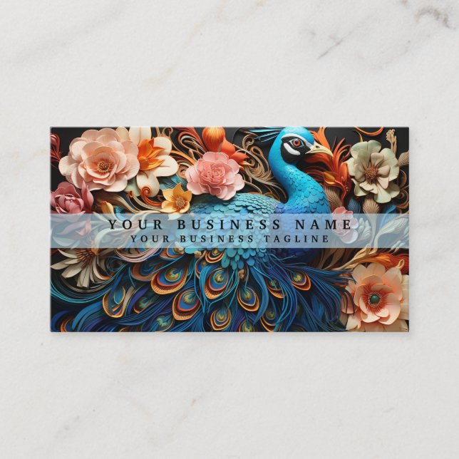Colorado Peacock Business Cards Visitenkarte (Vorderseite)