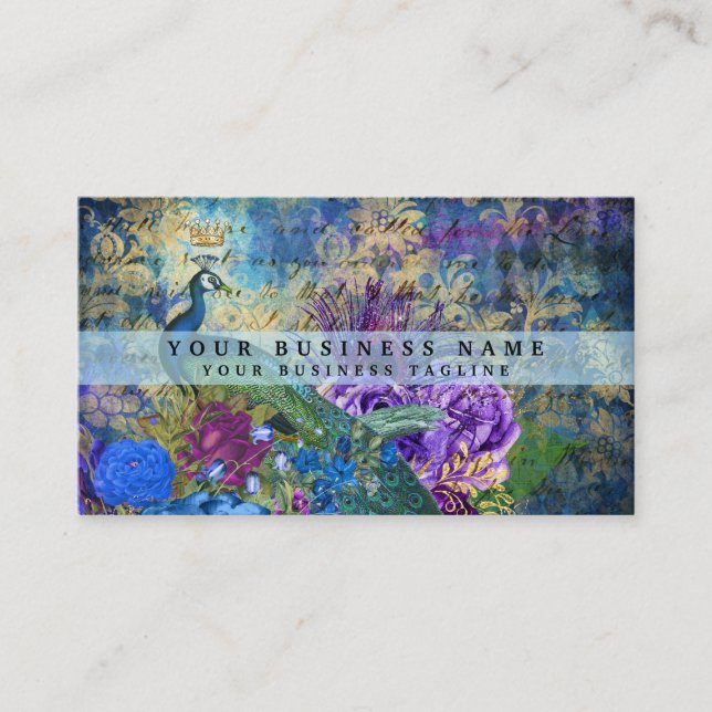 Colorado Peacock Business Cards Visitenkarte (Vorderseite)
