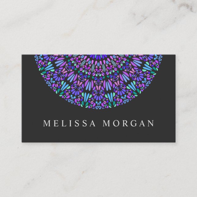 Colorado Petal Mosaic Mandala Business Card Visitenkarte (Vorderseite)