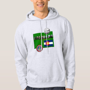 Colorado Picture Text, Flag, Siegel, Quarter, Kart Hoodie