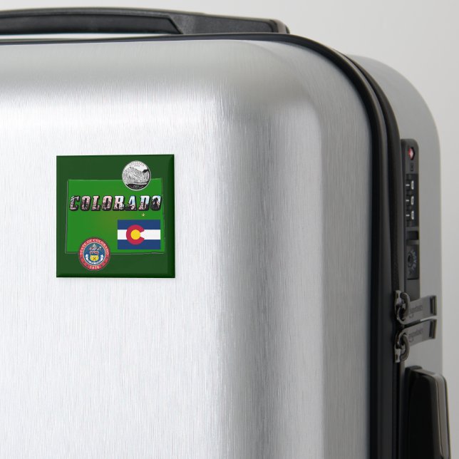 Colorado Picture Text, Flag, Siegel, Quarter, Kart Magnet (In Situ (Gepäck))