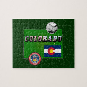 Colorado Picture Text, Flag, Siegel, Quarter, Kart Puzzle