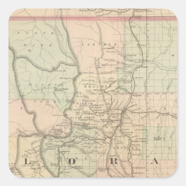 Colorado Quadratischer Aufkleber (Vorderseite)