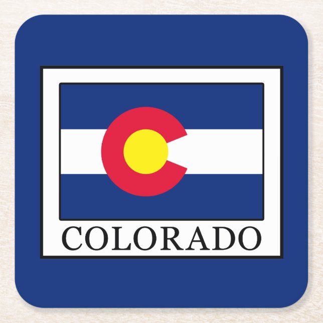 Colorado Rechteckiger Pappuntersetzer (Vorderseite)