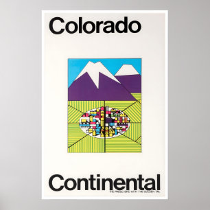 Colorado Reiseplakat Continental Airlines Kunst Poster