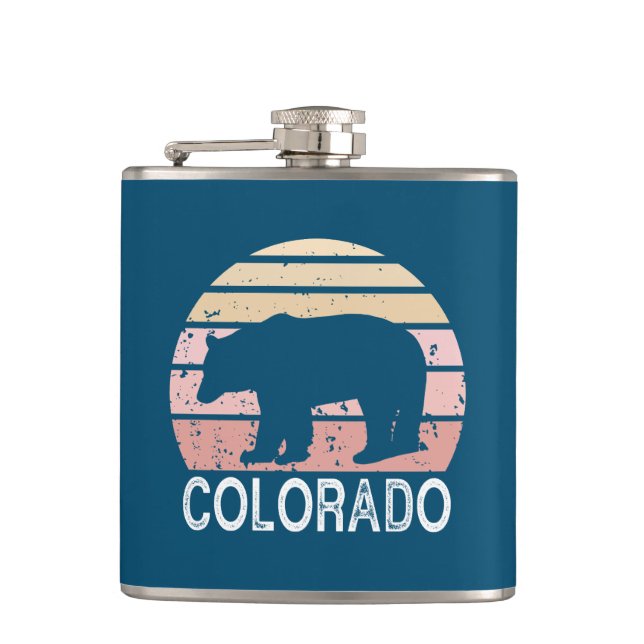Colorado Retro Bär Flachmann (Vorderseite)