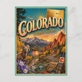 Colorado Retro Reise Souvenir Postkarte