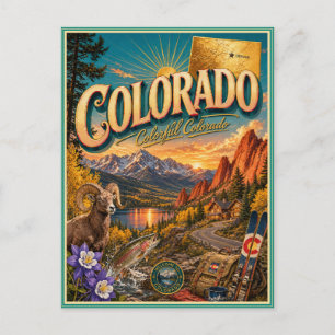 Colorado Retro Reise Souvenir Postkarte