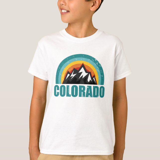 Colorado Retro Sunset gibt amerikanischen Staaten  T-Shirt (Vorderseite)