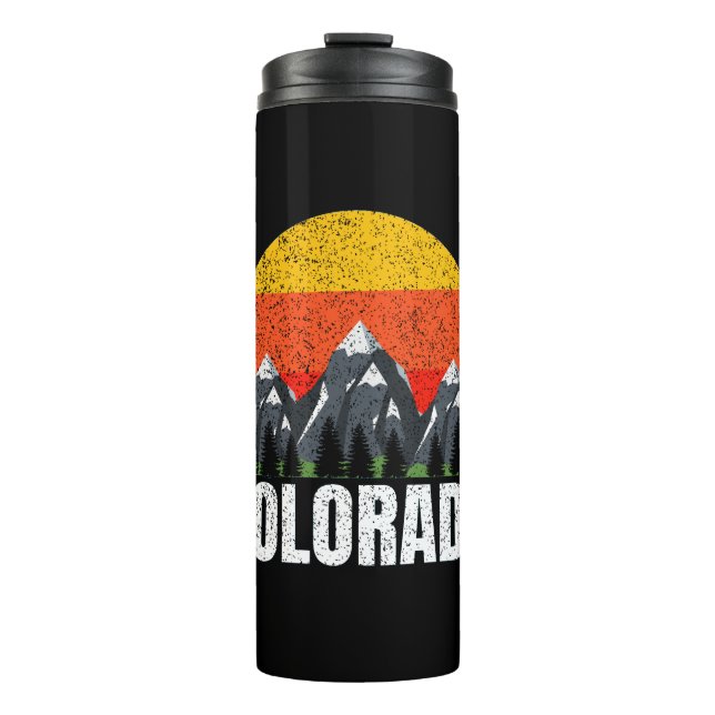 Colorado Retro Sunset Thermosbecher (Vorderseite)