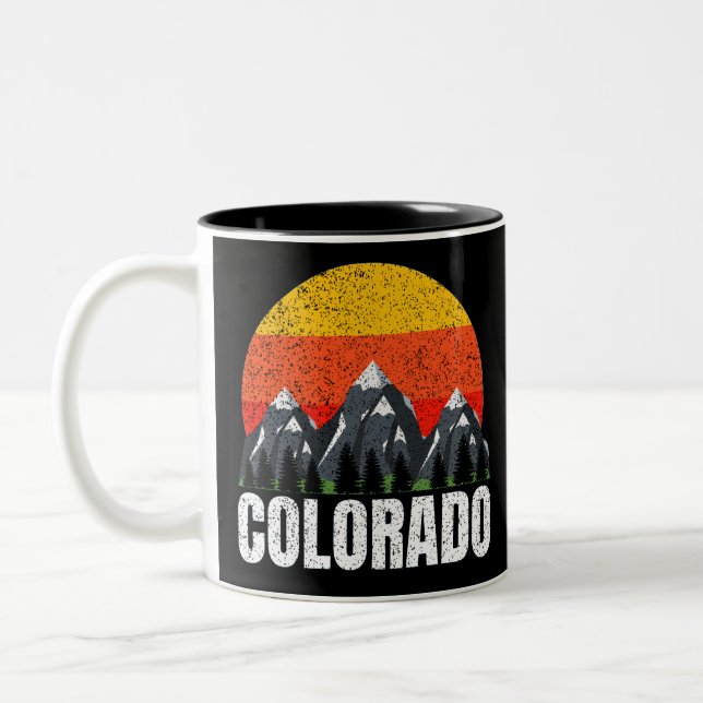 Colorado Retro Sunset Zweifarbige Tasse (Links)