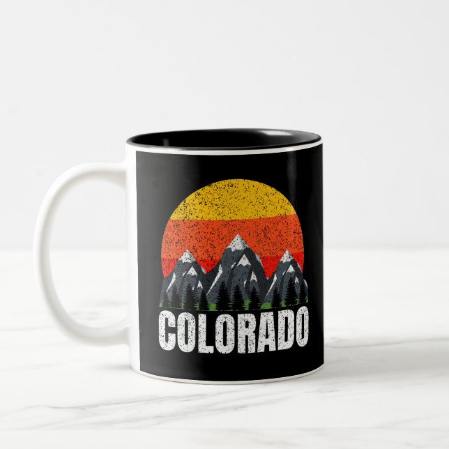 Colorado Retro Sunset Zweifarbige Tasse (Links)