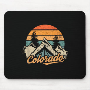Colorado - Retro Vintage Berge Natur Wandern C Mousepad