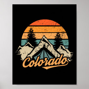 Colorado - Retro Vintage Berge Natur Wandern C Poster