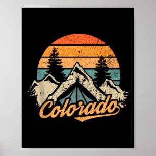 Colorado - Retro Vintage Berge Natur Wandern C Poster