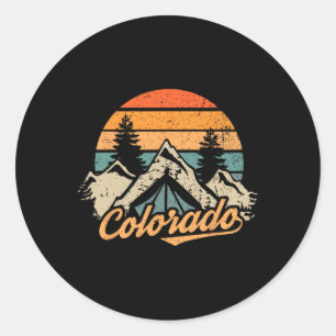 Colorado - Retro Vintage Berge Natur Wandern C Runder Aufkleber