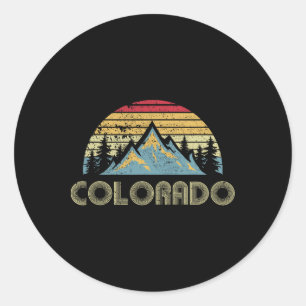 Colorado - Retro Vintage Berge Natur Wandern Runder Aufkleber