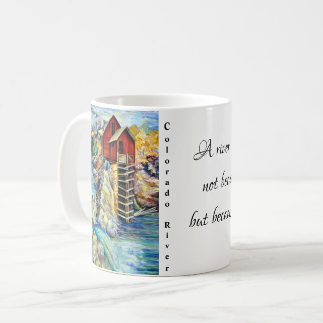 Colorado River Crystal Mill Handgemalt Kaffeetasse (Vorderseite Links)