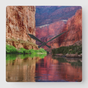Colorado River in Grand Canyon, AZ Quadratische Wanduhr