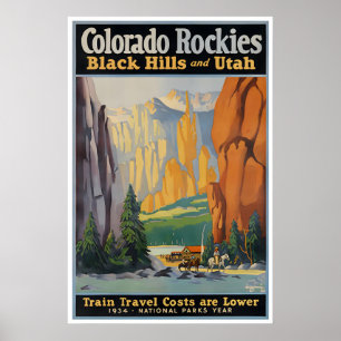 Colorado Rockies Art Black Hills Druck Utah Reise Poster