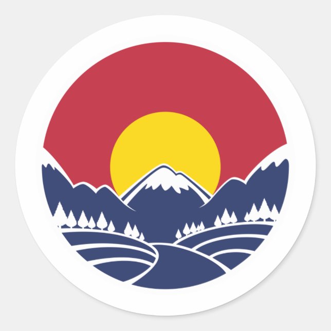 Colorado Rocky Mountain Emblem Runder Aufkleber (Vorderseite)