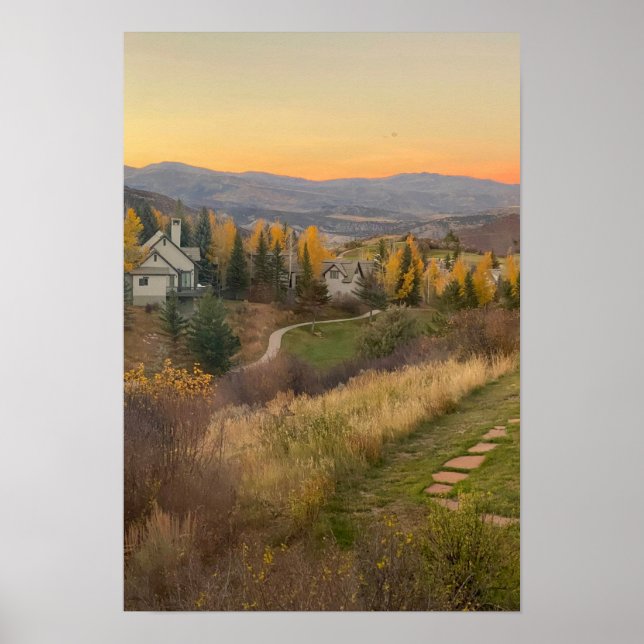 Colorado Rocky Mountain Sunset Design Poster (Vorne)