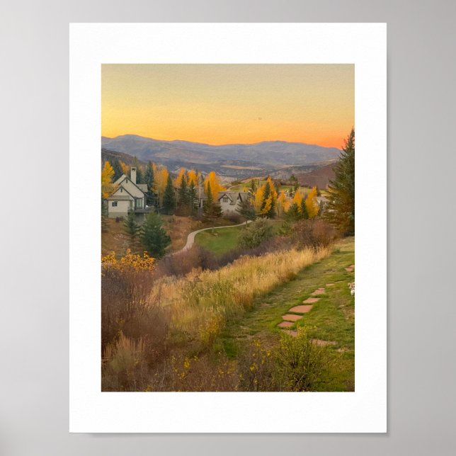 Colorado Rocky Mountain Sunset Design Poster (Vorne)