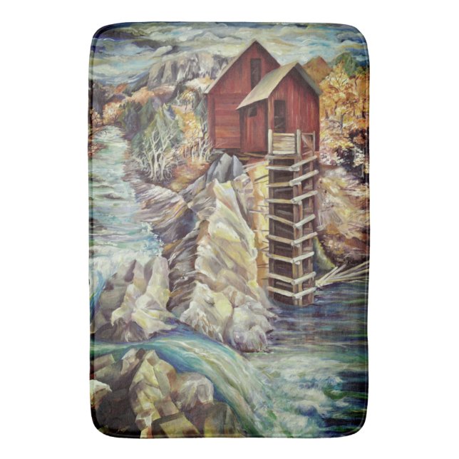 Colorado Rocky Mountains Fluss Crystal Mill Badematte (Vorderseite Vertikal)