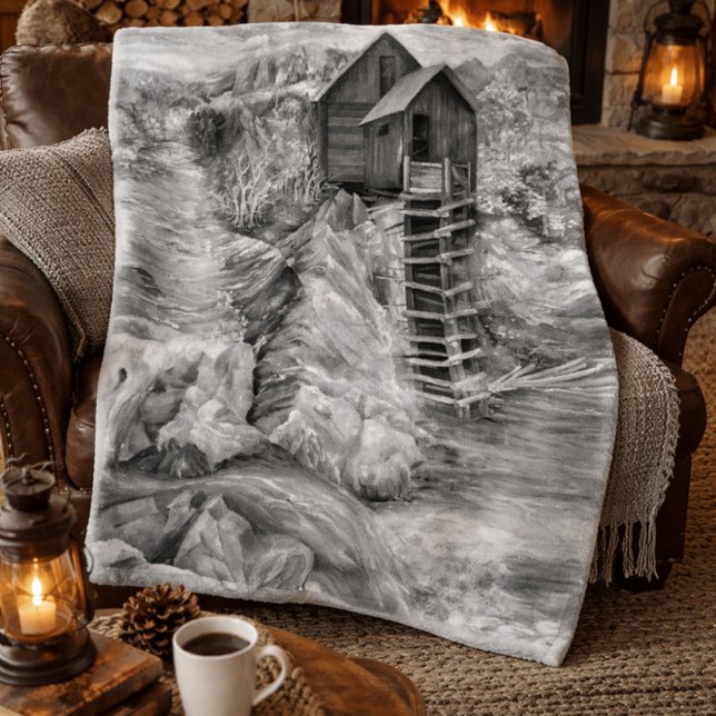 Colorado Rocky Mountains Fluss Crystal Mill Fleecedecke (Von Creator hochgeladen)