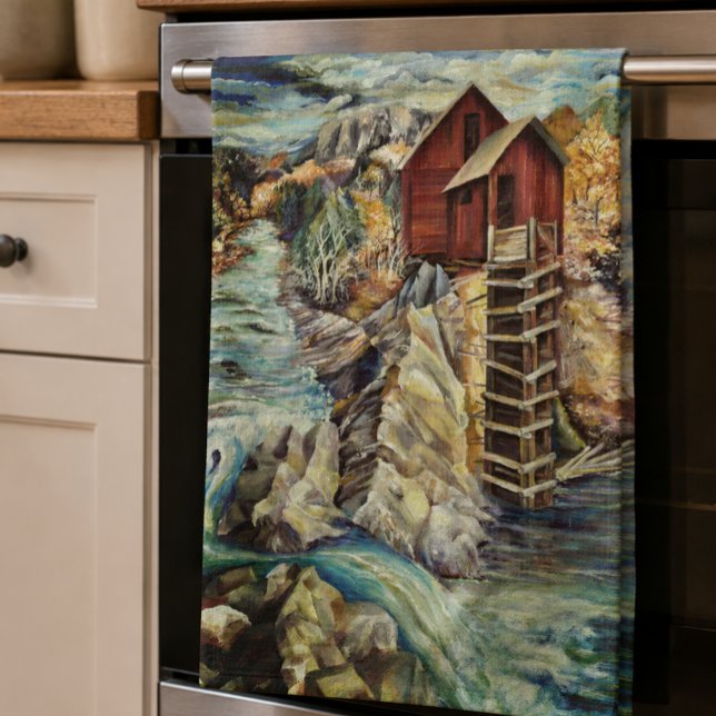 Colorado Rocky Mountains Fluss Crystal Mill Geschirrtuch (Von Creator hochgeladen)