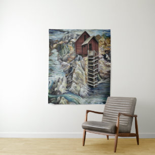 Colorado Rocky Mountains Fluss Crystal Mill Wandteppich
