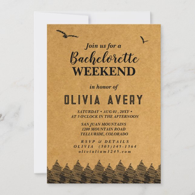 Colorado Rocky Mountains Minimalistisch Bacheloret Einladung (Vorderseite)