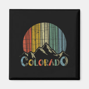Colorado Rocky Mountains Retro Skifahren Camping Magnet