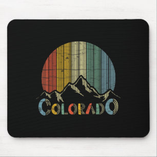 Colorado Rocky Mountains Retro-Skiurlaub Camping Mousepad