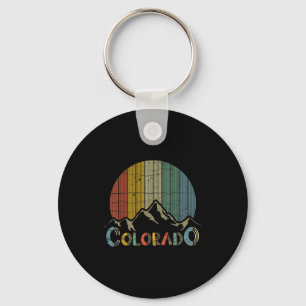 Colorado Rocky Mountains Retro-Skiurlaub Camping Schlüsselanhänger
