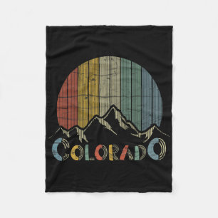 Colorado Rocky Mountains Retro T-Shirt Skifahren C Fleecedecke