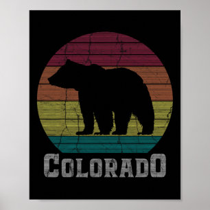 Colorado Rocky Mountains Retro T-Shirt Skifahren C Poster