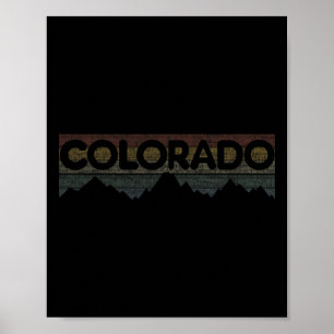 Colorado Rocky Mountains Retro T-Shirt Skifahren C Poster