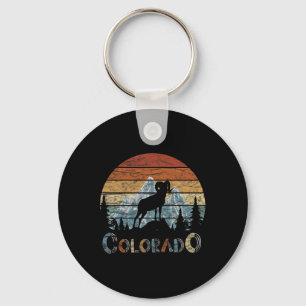 Colorado Rocky Mountains Retro T-Shirt Skifahren C Schlüsselanhänger