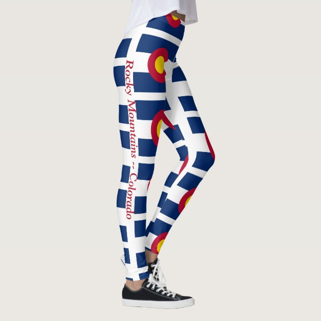 Colorado Rocky Mountains State Flag Red Blue Gold Leggings (Rechts)