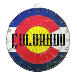 Colorado schwarzer Text im Vintage-Grunge-Stil Dartscheibe