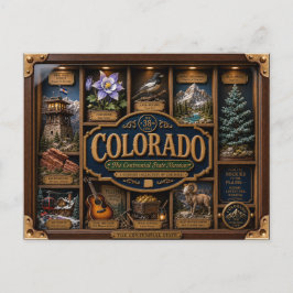 Colorado Shadow Box 3D Figurine Staat Postkarte