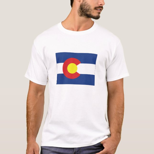 Colorado Silhouette Map Shaping State Flag T-Shirt (Vorderseite)