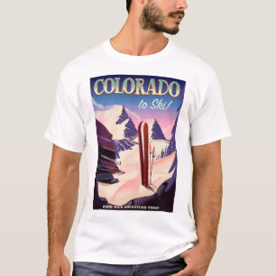 Colorado Ski-Druck - USA Vintage-Ski-Sportplakat T-Shirt