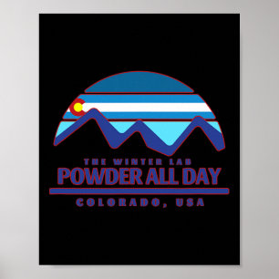Colorado Ski Mountain Snowboarden Rocky Powder Poster