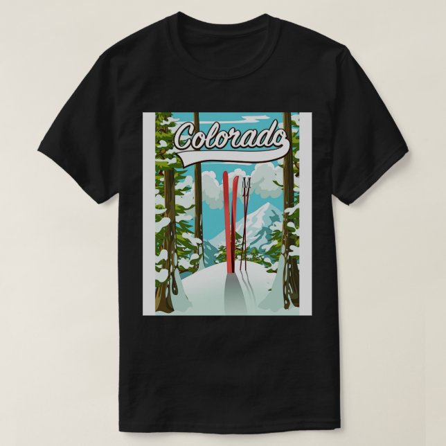 Colorado Ski Poster T-Shirt (Design vorne)