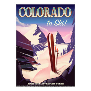 Colorado Ski print - USA Vintages Skisportplakat Fotodruck
