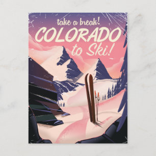 Colorado Ski Retro Reiseplakat Postkarte